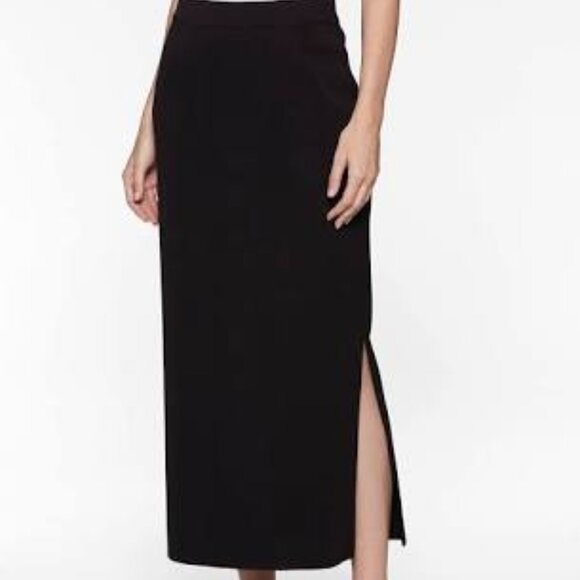 Exclusively MISOOK Mylana Black Stretch Knit Maxi Pencil Skirt Side Slit Size M - Picture 1 of 8